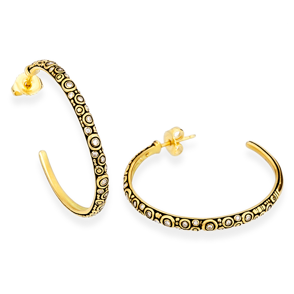Alex Sepkus 18K and Diamond Hoop Earrings