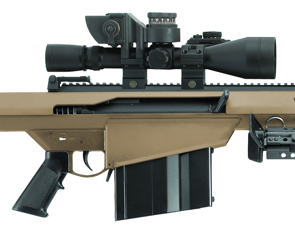 Barrett 82A1 50 BMG FDE 20" Leupold Mark 4 M1, BORS, Rings 14023