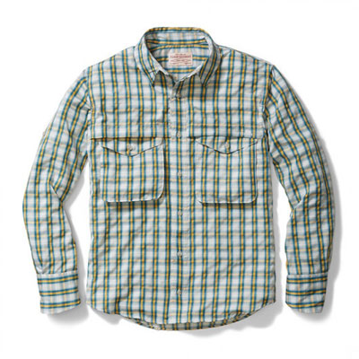 Filson Angler Shirt Amber Green Plaid SM 10604