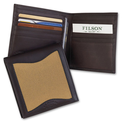 Filson Tan Leather/Twill Packer Wallet 65209