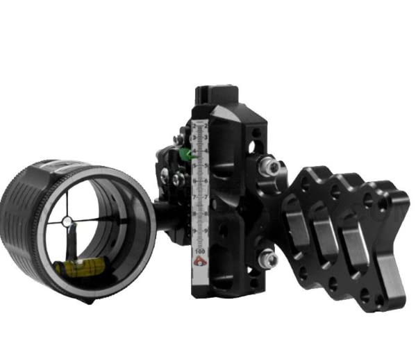 AXCEL AccuHunter Plus Slider 41mm Scope, "T", Rheostat Cover, Torque Ind., Crosshair Non-Dampened 1-Pin .019 Ylw Fiber Blk Bow Sight ACHP-N119-4YB