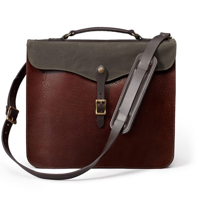 Filson LEATHER BRIEFCASE DARK BROWN
