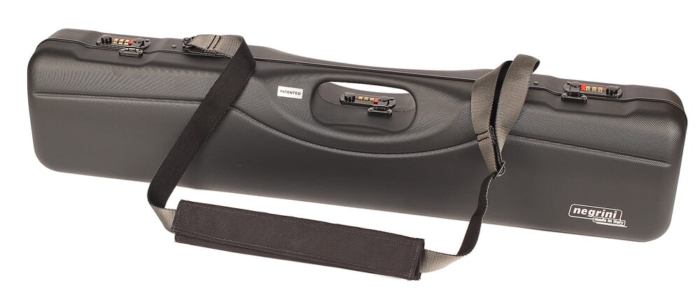 Negrini Uplander O/U or SXS Upland Shotgun Case w/ QD Padded Shoulder Strap Black/Blue Interior 16405LR/5541