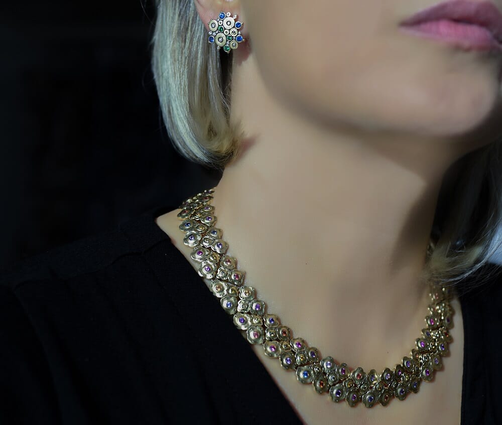 Alex Sepkus 18K Sapphire and Diamond "Flora" Necklace