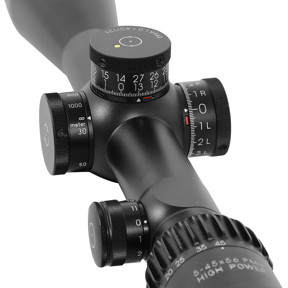 Schmidt Bender PM II 5-45x56 High Power DT II+ P4FL .1 mrad Riflescope 666-911-972-L7-I5