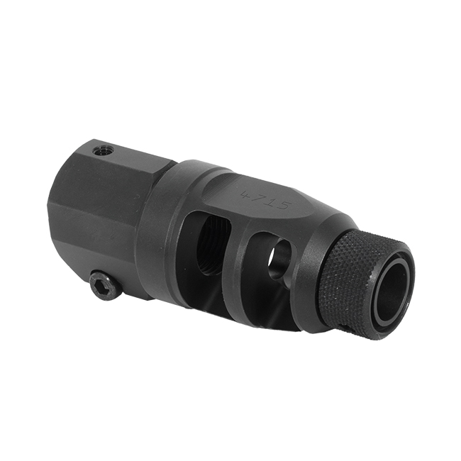 Accuracy International 30 cal / 338 Tactical Muzzle Brake assembly with clamp screw, thread protector and cover. MPN 26804