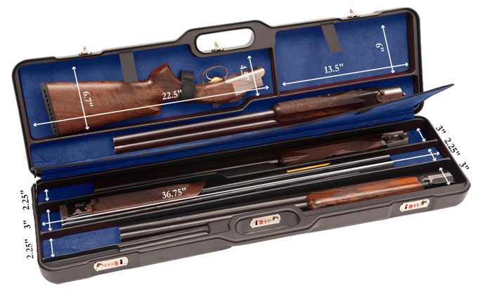 Negrini One Shotgun Four Bbl 36.75&quot; Case Black/Blue 16748L/5081