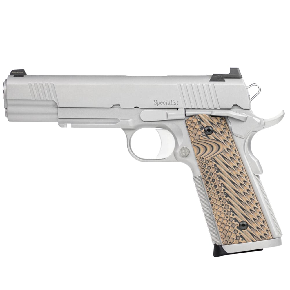 Dan Wesson Specialist 10mm SS, Fixed Trit Night Sights, Light Rail, Magwell, Ambi Safety, G10 Grips 8rd Pistol 01815
