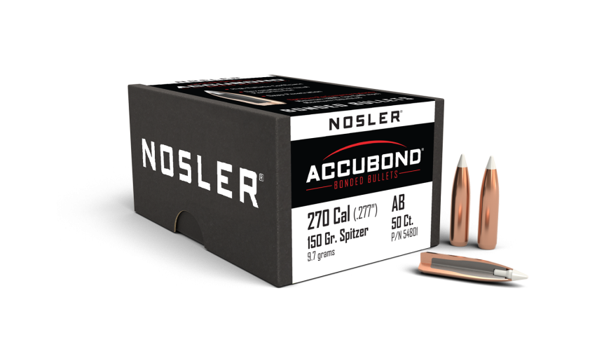 Nosler AccuBond AB - 270 150g SP (50ct, M/P of 3) Bullets 54801