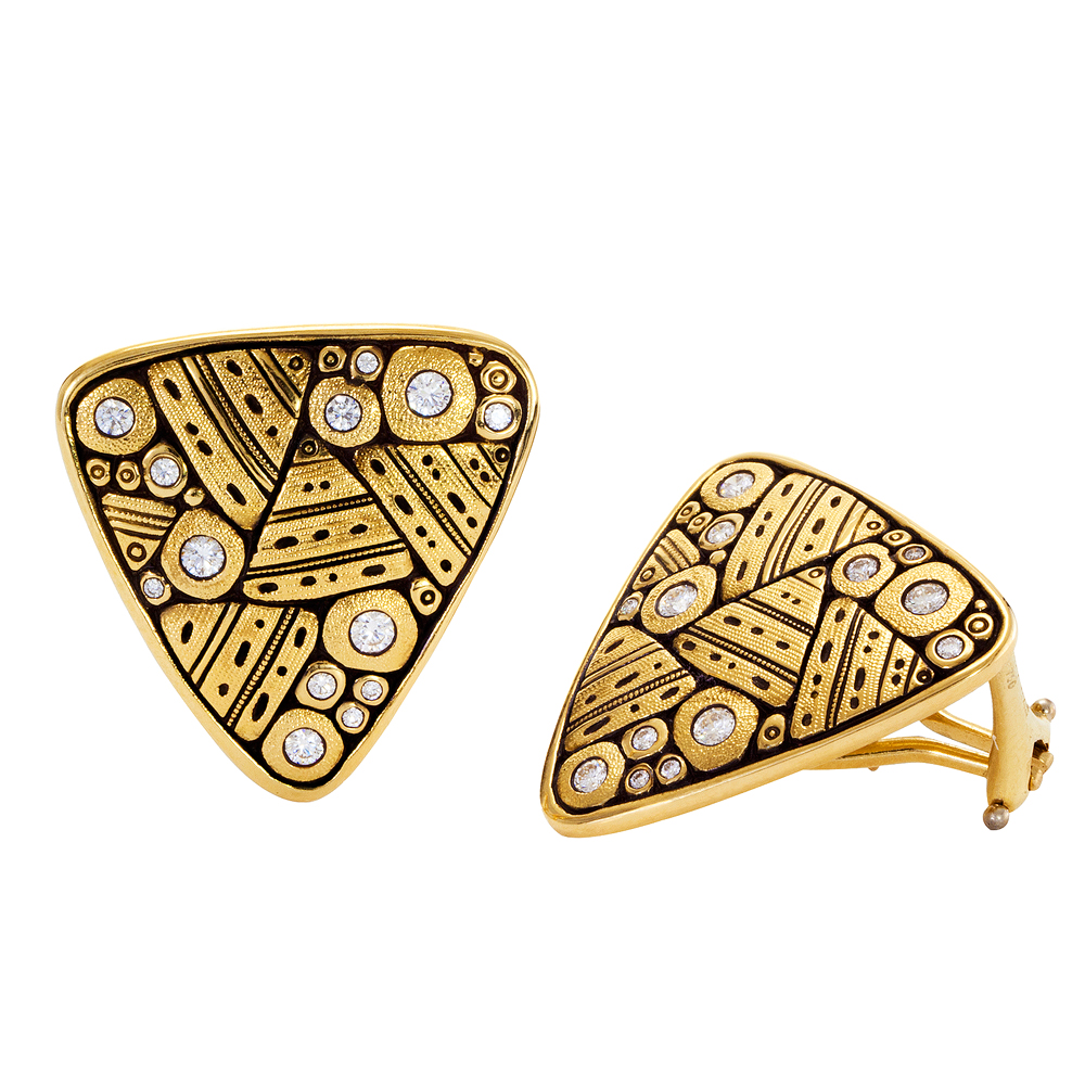 Alex Sepkus 18k and Diamond "Paved Garden" Earrings E-188D