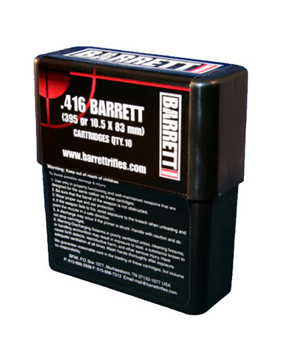 Barrett .416 Barrett Brand, Turned Brass 395 gr VLD, 10 Round Box 12178 12178