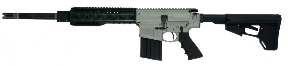 Christensen Arms CA-10 silver receiver, carbon wrap 308, 16 inch bbl, Magpul ACS Lite stock, one 20