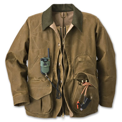 Filson Tin Cloth Field Coat fully lined with game bags Alaska Fit Tan MD 100882423