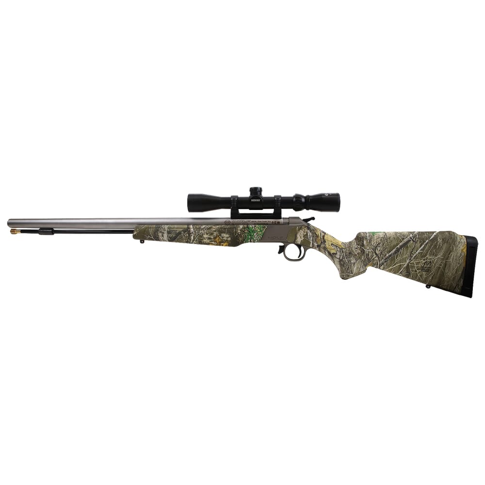 CVA WOLF V2 .50 Cal 1:28" Bbl SS/True Timber Strata Break Action Inline Muzzleloader w/KonusShot 3-9x32, DuraSight Mounts, & Soft Case PR9118SSC