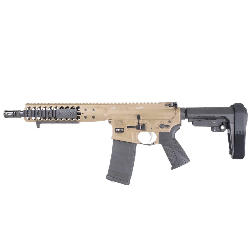 LWRC ICDI Direct Impingement .300 Blackout 10.5" 1:7" 5/8x24" Bbl FDE Pistol w/SBA3 Brace ICDIP3CK10SBA3