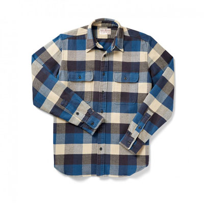 Filson Vintage Flannel Work Shirt Blue Buffalo SM 10689