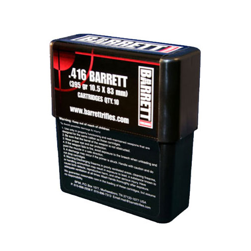 Barrett .416 Barrett Brand, Turned Brass 395 gr VLD, 10 Round Box 12178 12178