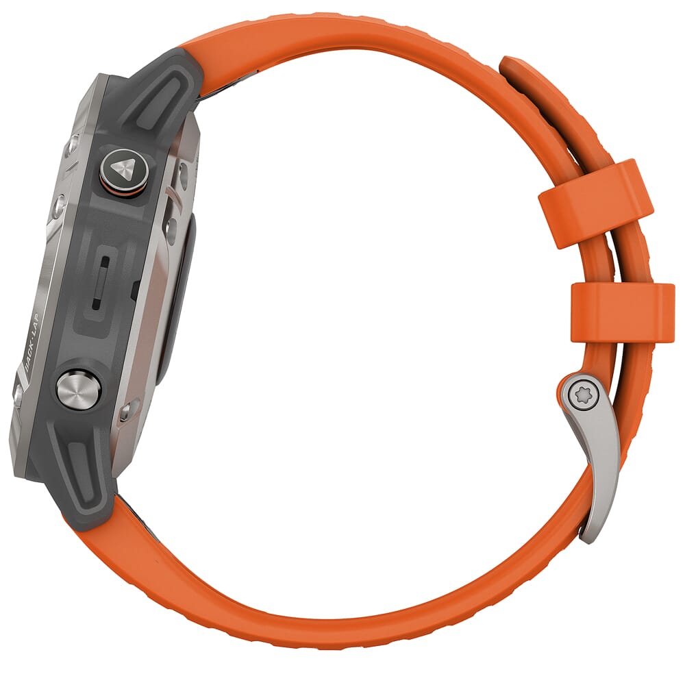 Garmin fenix 6 Sapphire Ti Gray w/Orange Band Smartwatch 010-02158-13