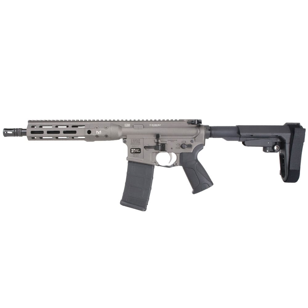 LWRC ICDI M-LOK Direct Impingement .300 Blackout 10.5" 1:7" 1/2x28 Bbl Tungsten Grey Pistol w/SBA3 Brace ICDIP3TG10MLSBA3