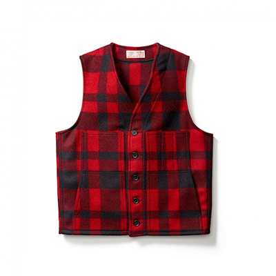 Filson Mackinaw Wool Vest RedBlack XL FCO-011941 FIL-10055-RedBlack-XL