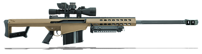 Barrett 82A1 50 BMG FDE 29&quot; Leupold Mark 4 M1, BORS, Rings 14025