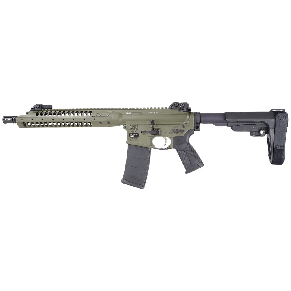LWRC IC-A5 5.56mm NATO 12.7" 1:7" 1/2x28 Bbl OD Green Pistol w/SBA3 Brace ICA5P5ODG12SBA3