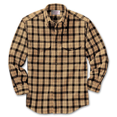 Filson Alaska Guide Shirt Camel Black LG 12006