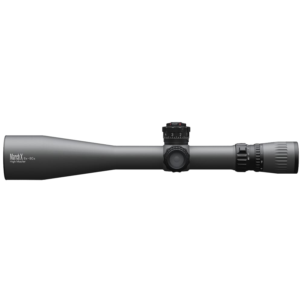 March X Tactical "High Master" Majesta 8-80x56mm SFP MTR-W2 1/8MOA 6Level Illum Riflescope w/Middle Wheel & Shuriken Dial Lock D80HV56WTIX-GR-MTR-W2