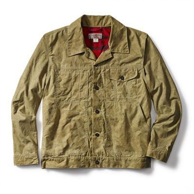 Filson Short Lined Cruiser Jacket Tan Alaskan Red Plaid 2XL 10687