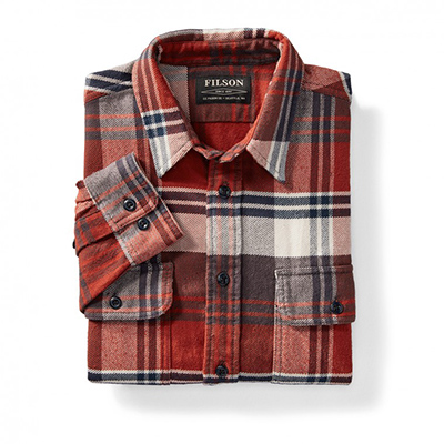 Filson Vintage Flannel Work Shirt RdCreamBlu M FCO-015221 FIL-10689-RdCreamBlu-M