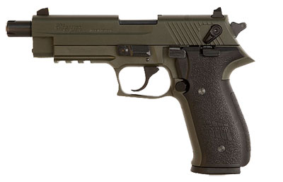 OD, Black Slide Finish, Olive Drab Frame---Same as OD above, but with Threaded Barrel MOS-22-OD-TB