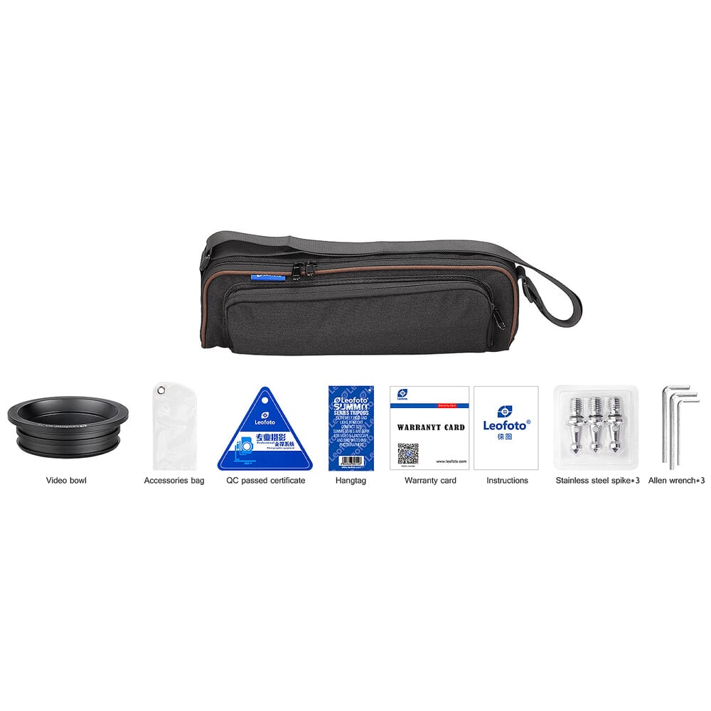 Leofoto LM Series LM-402C Carbon Fiber Tripod w/100mm Bowl & Bag Max 110lb LM-402C