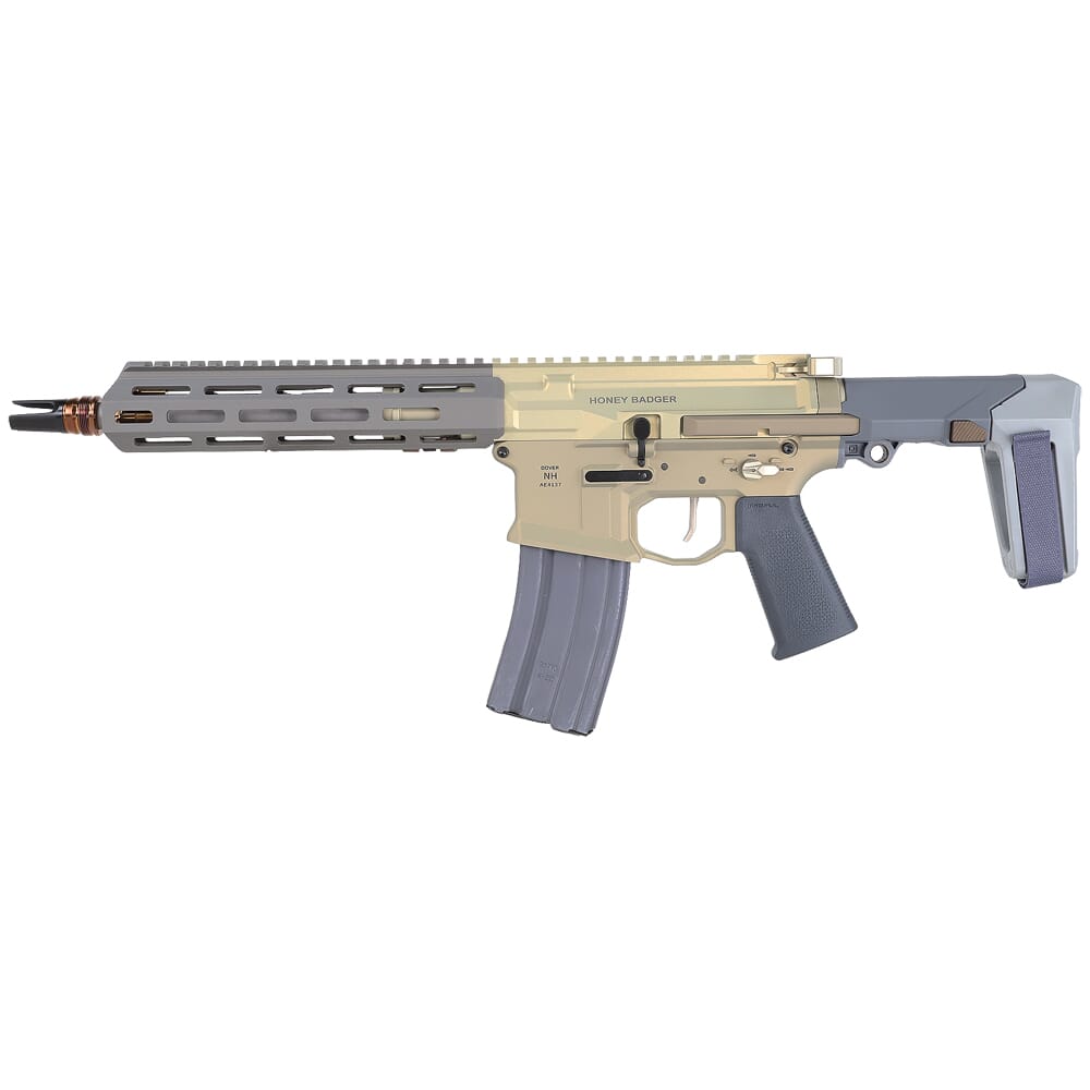 Q, LLC. Honey Badger 5.56 NATO 9.69" 1:5" Gray Pistol w/Brace HB-556-10IN-PISTOL