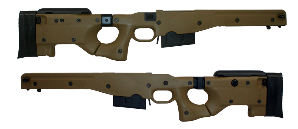 AICS Stock 2.0 Dark Earth 300 Win Mag Lef Folding Stock - Long Action