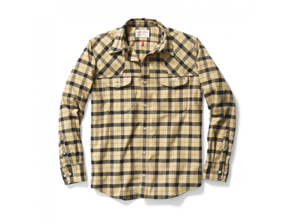 Filson Hunting Shirt Flannel Camel Black 2XL 10497