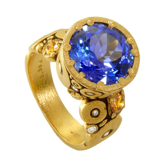 Alex Sepkus 18K and Diamond & Tanzanite "Orchard" Ring
