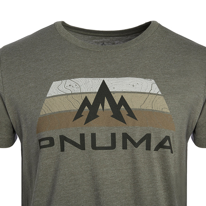 Pnuma Outdoors Topo Logo Tee Shirt, Green Color XL SS-SS-TP-GN-XL