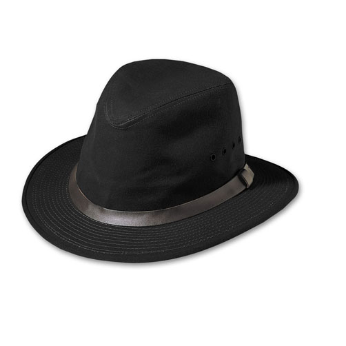 Filson LG Black Tin Cloth Packer Hat 60015