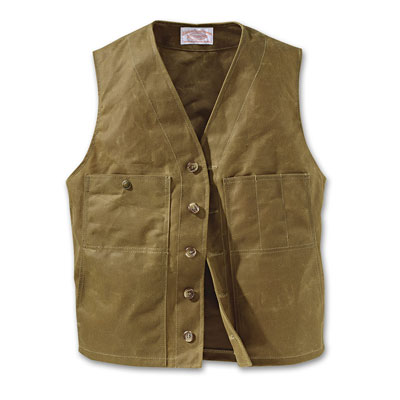 Filson 40 Tan Oil Tin Cloth Vest FIL-10268-TN