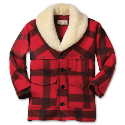 Filson Wool Packer Coat Red Black Plaid 40 10040