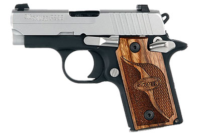 SAS, Two-Tone, Dehorning, SLITE Night Sights, Brown Goncalo Checkered Wood Grips---Same as SAS above 238-380-SAS-AMBI