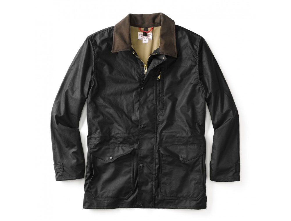 Filson Cover Cloth Mile Marker Coat Black LG 10409