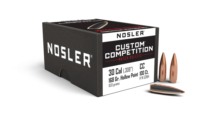 Nosler Custom Competition CC - 30 168g HPBT (100ct, M/P of 3) Bullets 53164