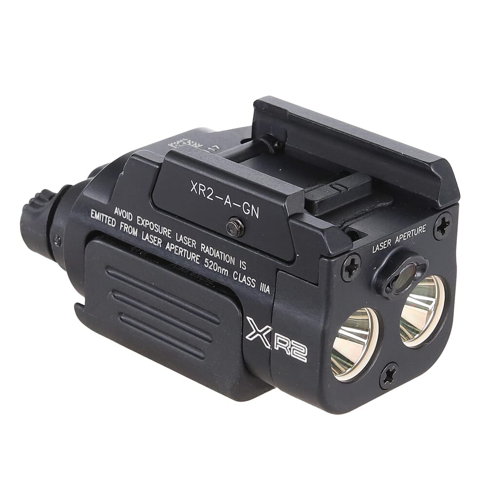 SureFire XR2-A 800 LU Compact Rechargeable Pistol Light w/515nM Green Laser & Universal/Picatinny Clamp Mount XR2-A-GN