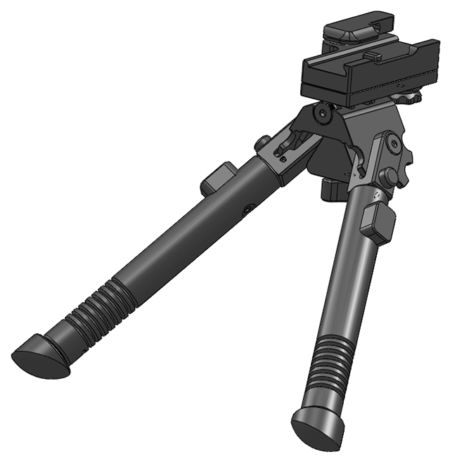 TRT Tactical Bipod, +/- 25 cant, +/- 30 swivel, QD, rubber feet BP-S-QD-R BP-S-QD-R