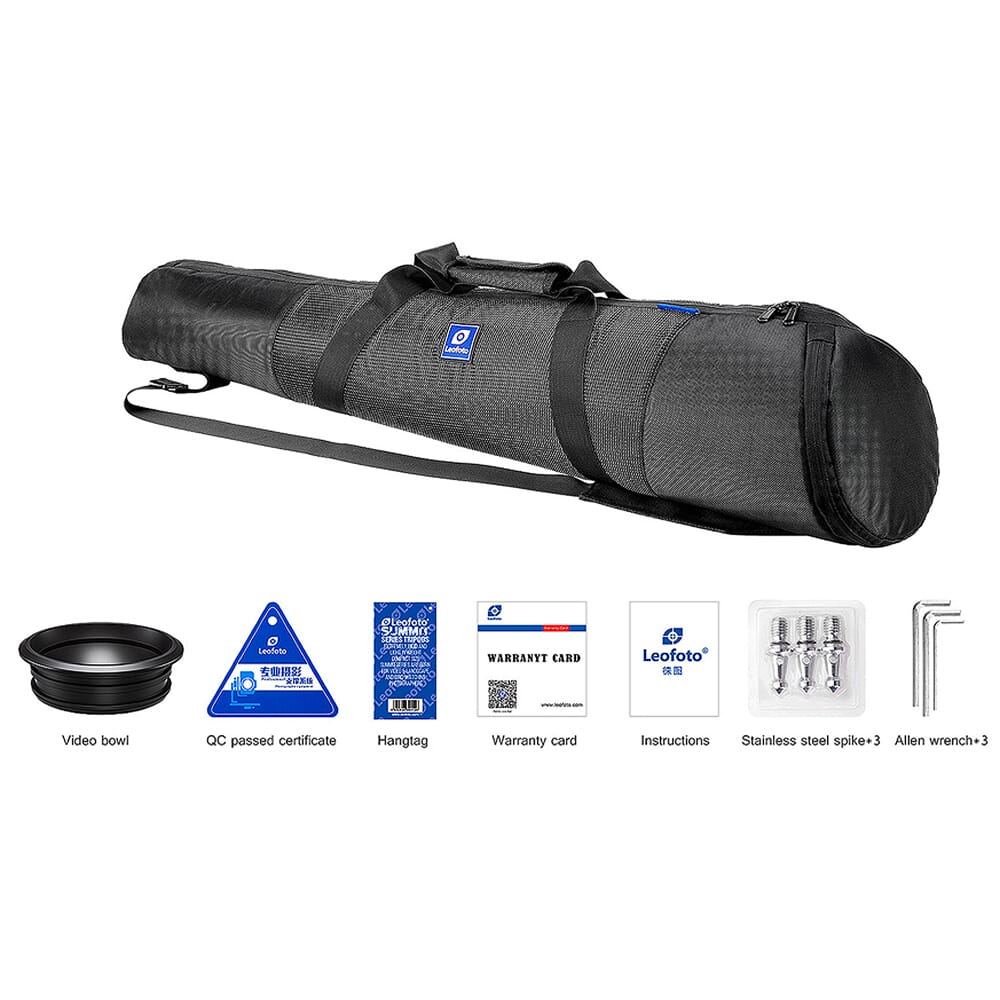 Leofoto LM Flip Lock Series LMR-364C Professional Heavy Duty Carbon Fiber Flip Lock Tripod w/75mm Video Bowl and Bag LMR-364C-FLIP-LOCK