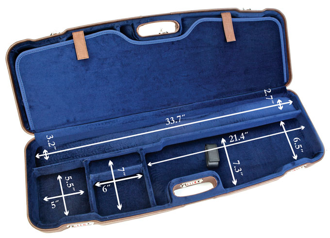 Negrini Two Gun 33.7&quot; Case Brown Leather/Blue 1622PL/5137