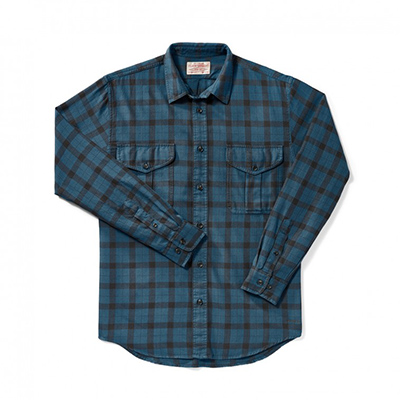 Filson Lightweight Alaskan Guide Shirt Blue/Deep Brown XL 10743 10743075105
