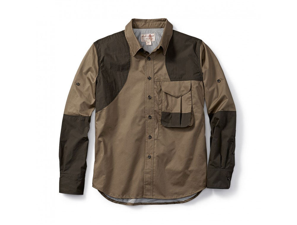 Filson Front Loading Shooting Shirt RH Tan w/ Olive 2XL 10525