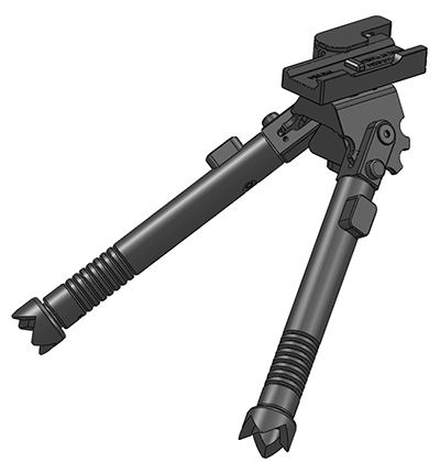 TRT Tactical Bipod, +/- 25 cant, QD, metal claw feet BP-QD-C BP-QD-C